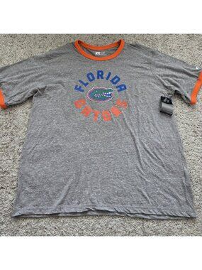 Florida Gators T-Shirt Men’s 2XL Gray Russell Athletics Cotton Short Sleeve Tags